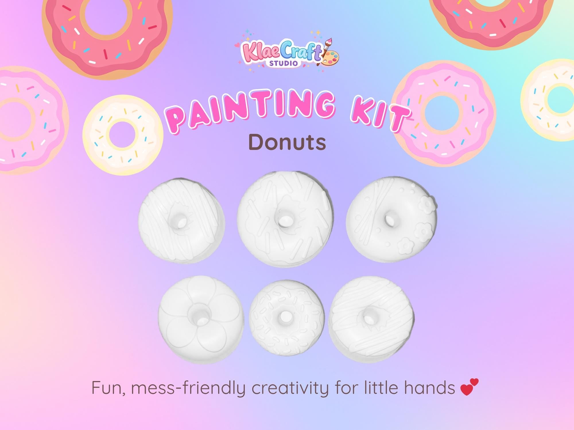 Donut Painting Kit | DIY Craft Activity for Kids, Paint Figures